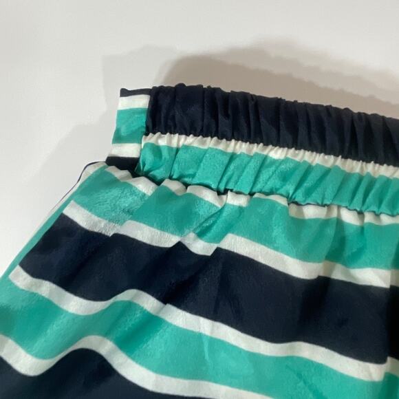 Everly Navy Aqua Stripe Skirt Lined with Pockets Size L - Picture 7 of 9
